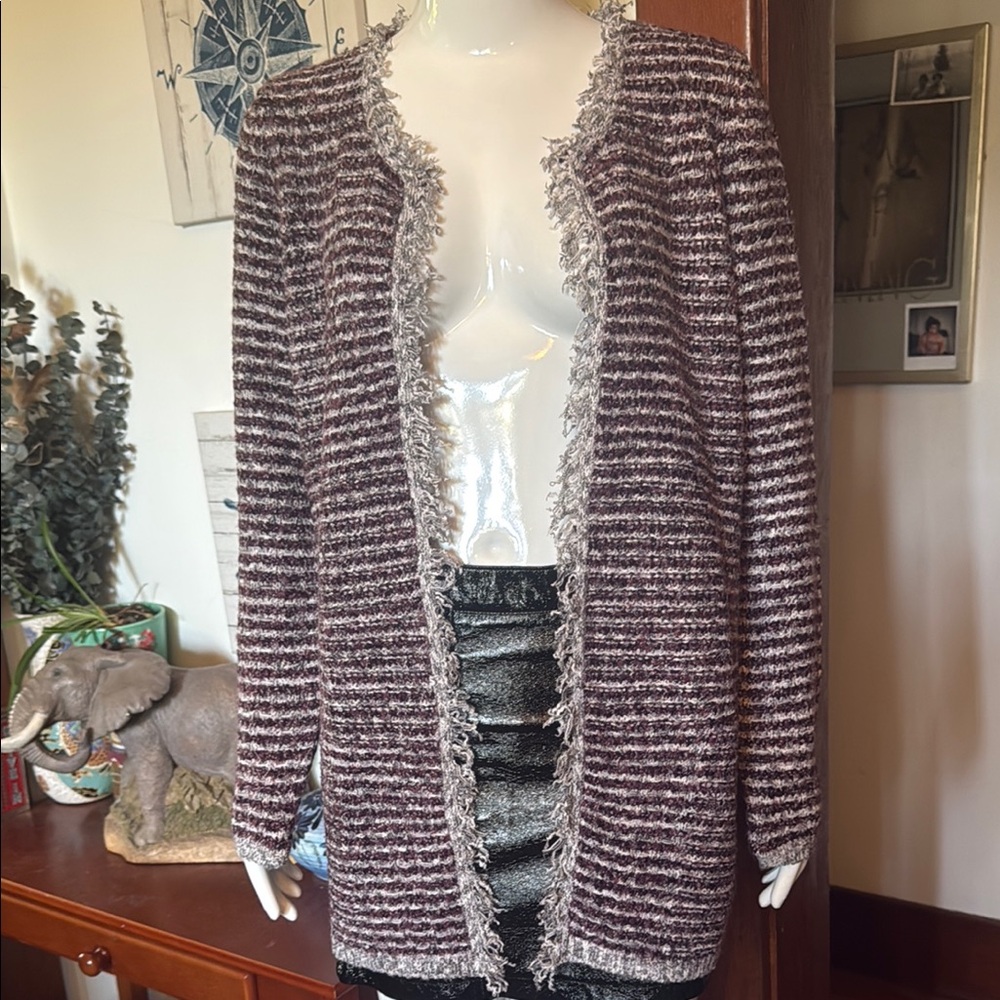 NWT northern reflections size small Women's Striped Open-Front Sweater so soft